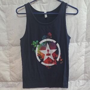 Bella Canvas Men's Dark Blue Graphic Tank Top